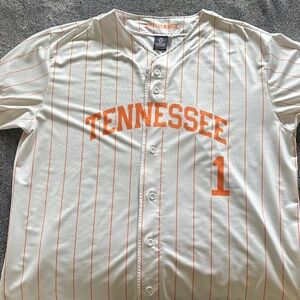 Greats White Baseball Jersey with Orange Pinstripes